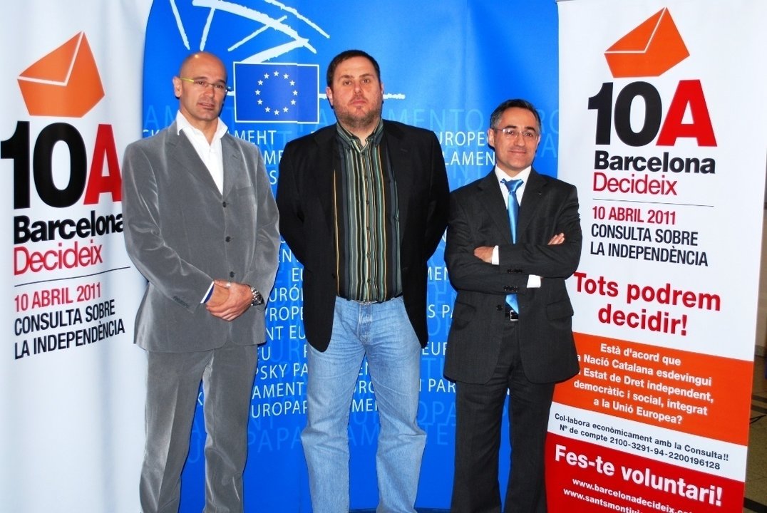 Oriol Junqueras (izquierda), cuando era eurodiputado, con Ramón Tremosa (derecha), actual diputado del Parlamento Europeo.