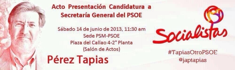 Invitación para el acto de José Antonio Pérez Tapias en la sede del Partido Socialista de Madrid.