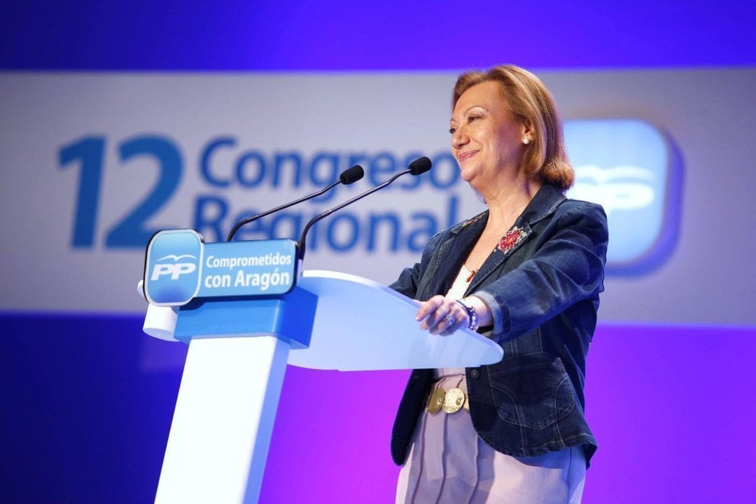 La presidenta de Aragón, Luisa Fernanda Rudi, en el Congreso del PP regional.