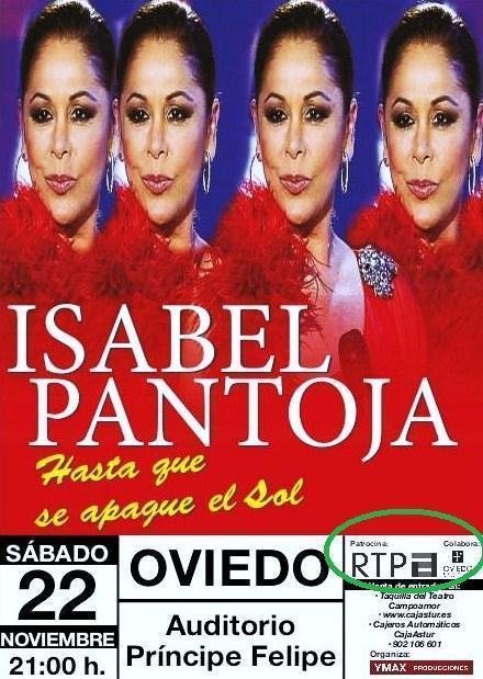 Cartel del concierto de Isabel Pantoja en Oviedo.
