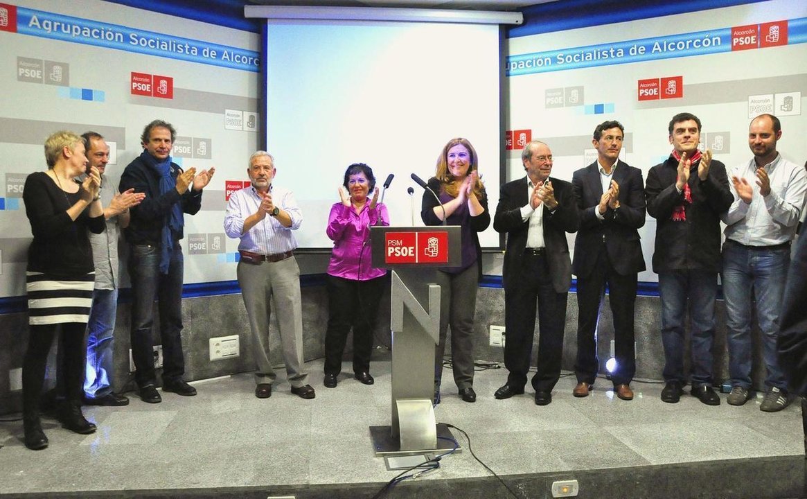 Dirigentes del PSOE de Alcorcón, en un acto del partido.