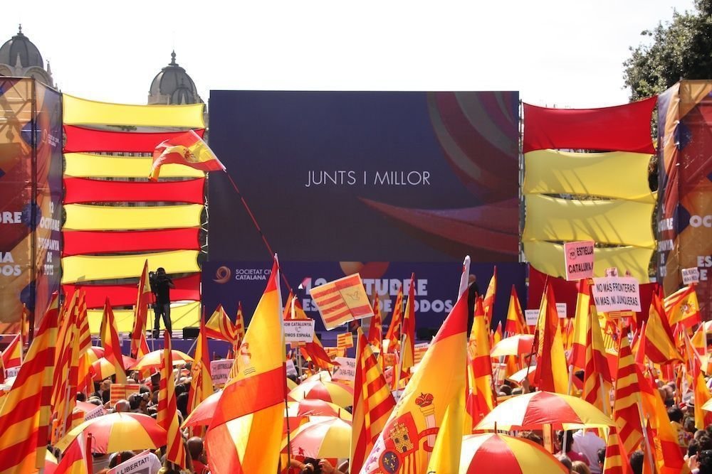 Celebración del 12 de octubre en Barcelona organizada por Societat Civil Catalana.