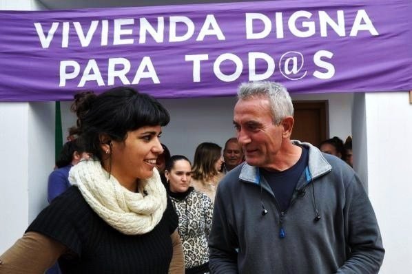 Teresa Rodríguez, de Podemos, y Diego Cañamero, de la CUT.