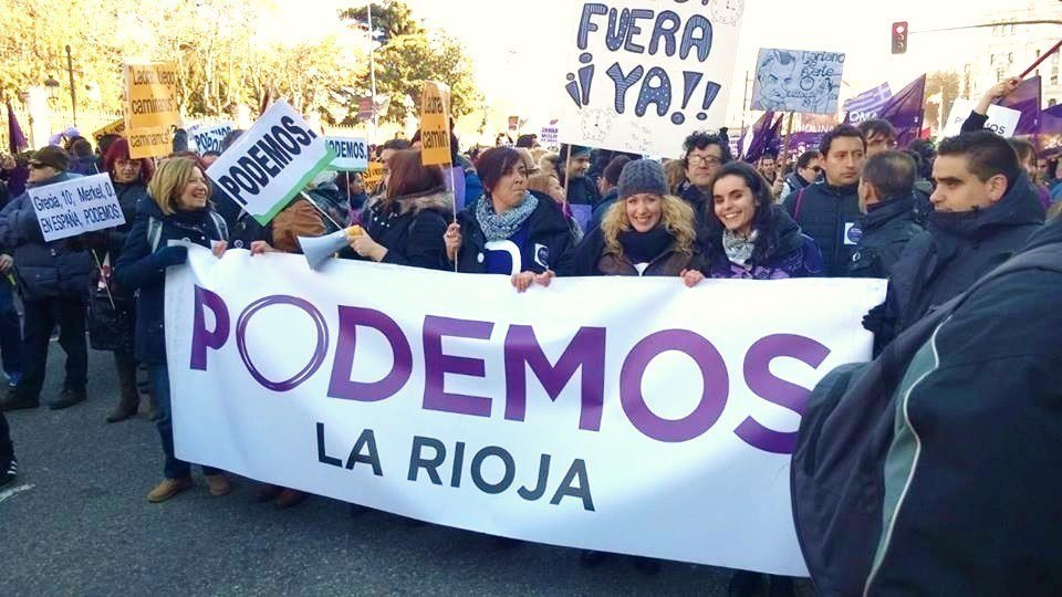 Simpatizantes de Podemos La Rioja en una manifestación.
