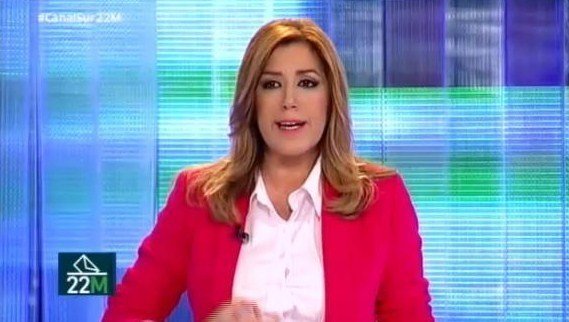 Susana Díaz en el debate electoral de Canal Sur.