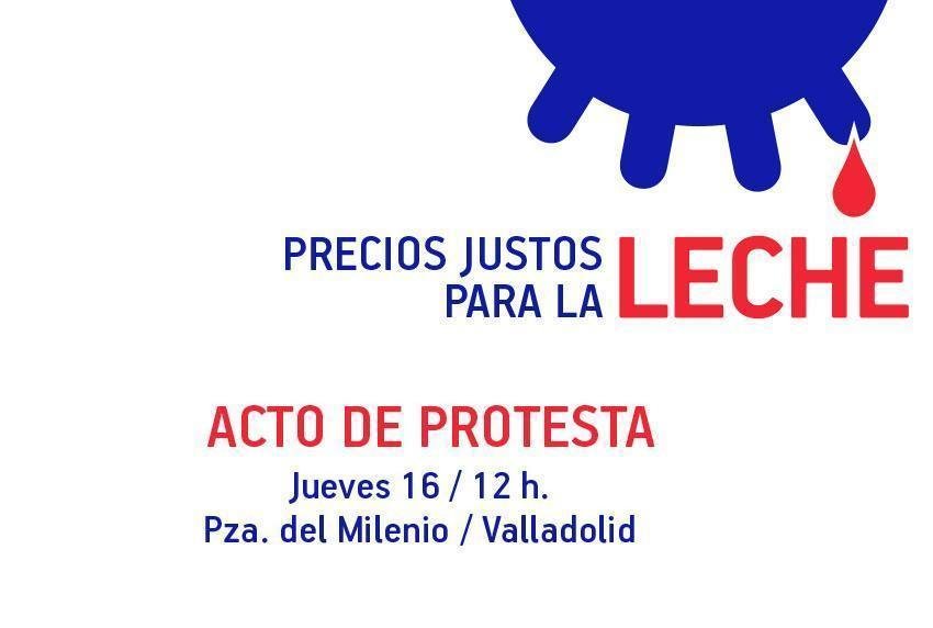 Cartel de la protesta de los ganaderos de vacuno en Valladolid
