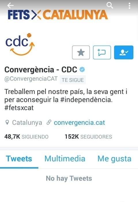 El Twitter de Convergència sin tuits.