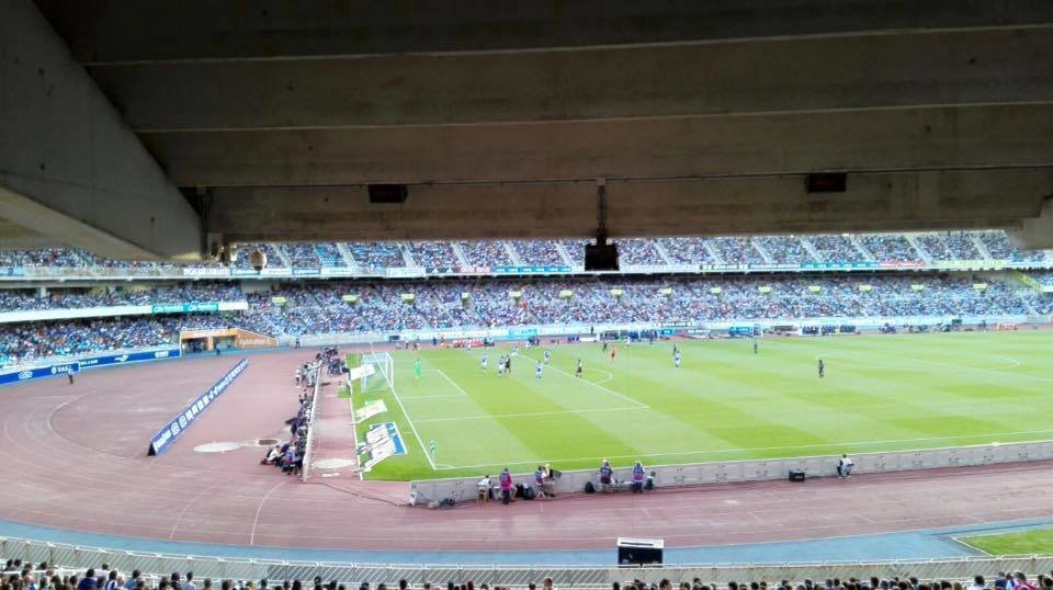 Fotografía que hizo Otegi desde su asiento en el Estadio de Anoeta.