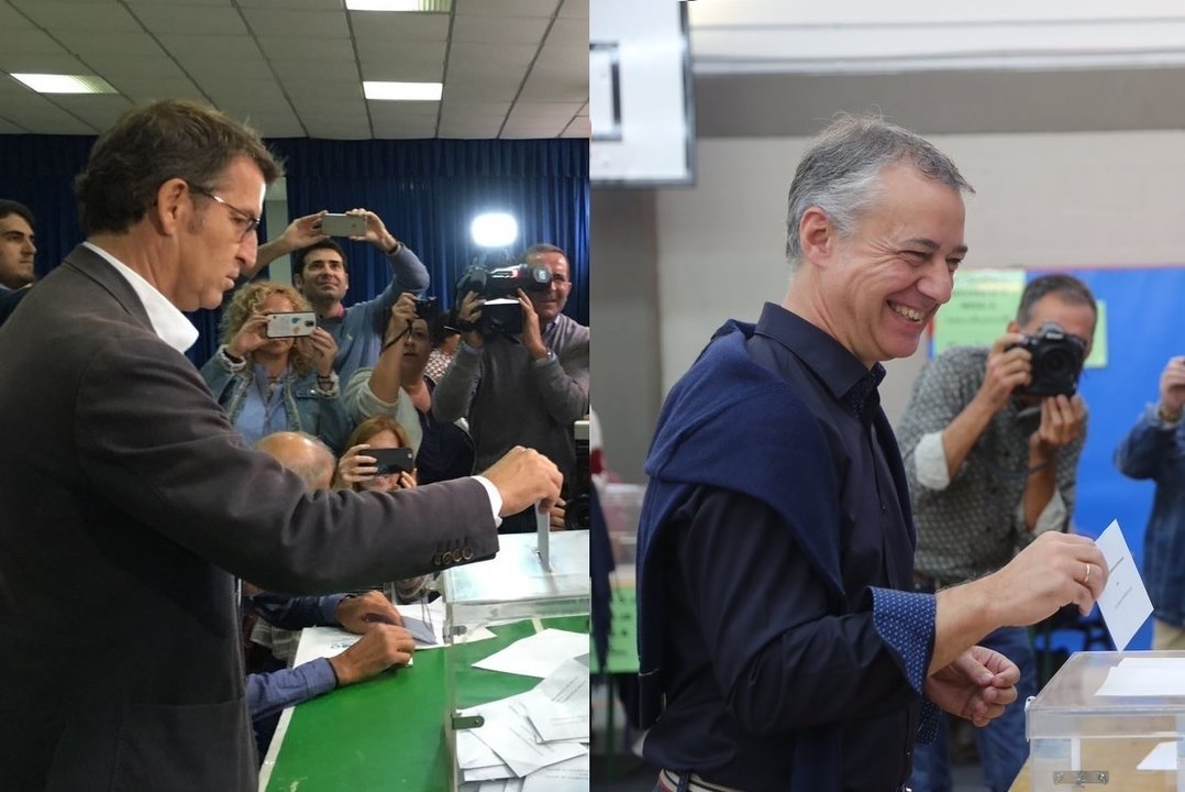 Alberto Núñez Feijóo e Íñigo Urkullu votan este 25 de septiembre.