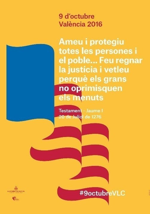 Cartel del 9 de octubre elaborado por el ayuntamiento de Valencia.
