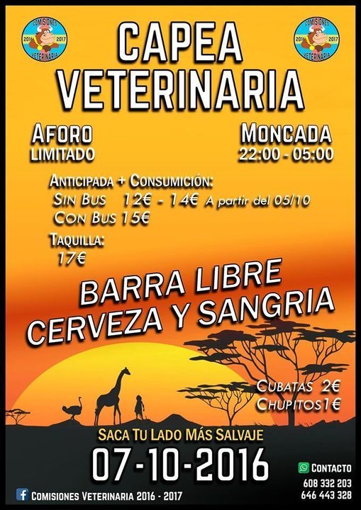 Cartel de la capea de Veterineria de la Universidad Cardenal Herrera-CEU de Valencia.