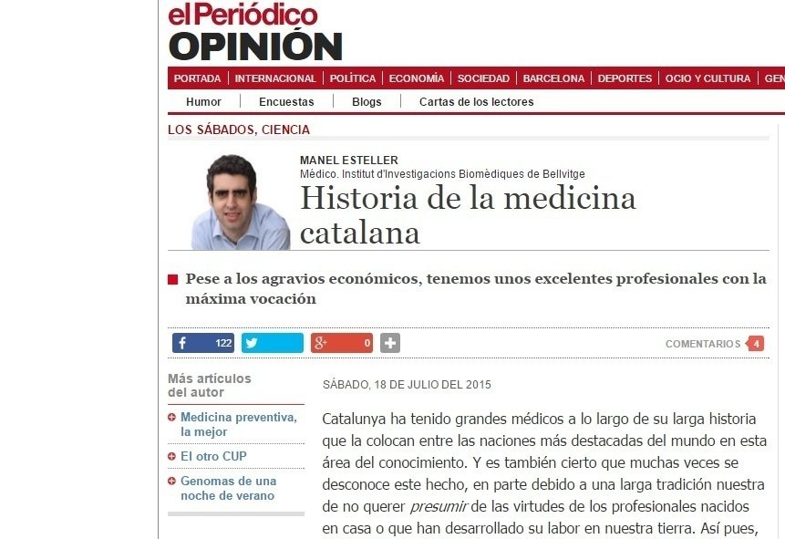 Artículo de El Periódico de Cataluña.