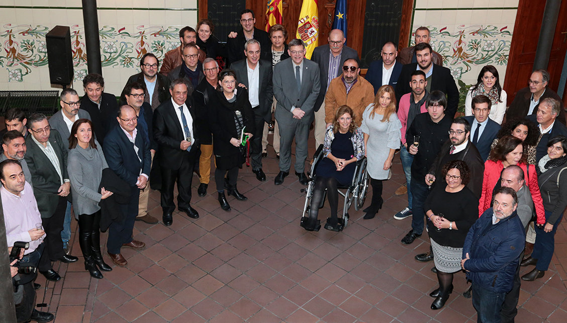 Copa de Navidad de Ximo Puig con los periodistas en Castellón.