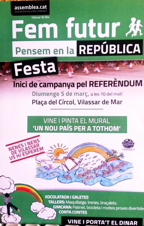 Convocatoria de la Assemblea Nacional Catalana en Vilassar de Mar.