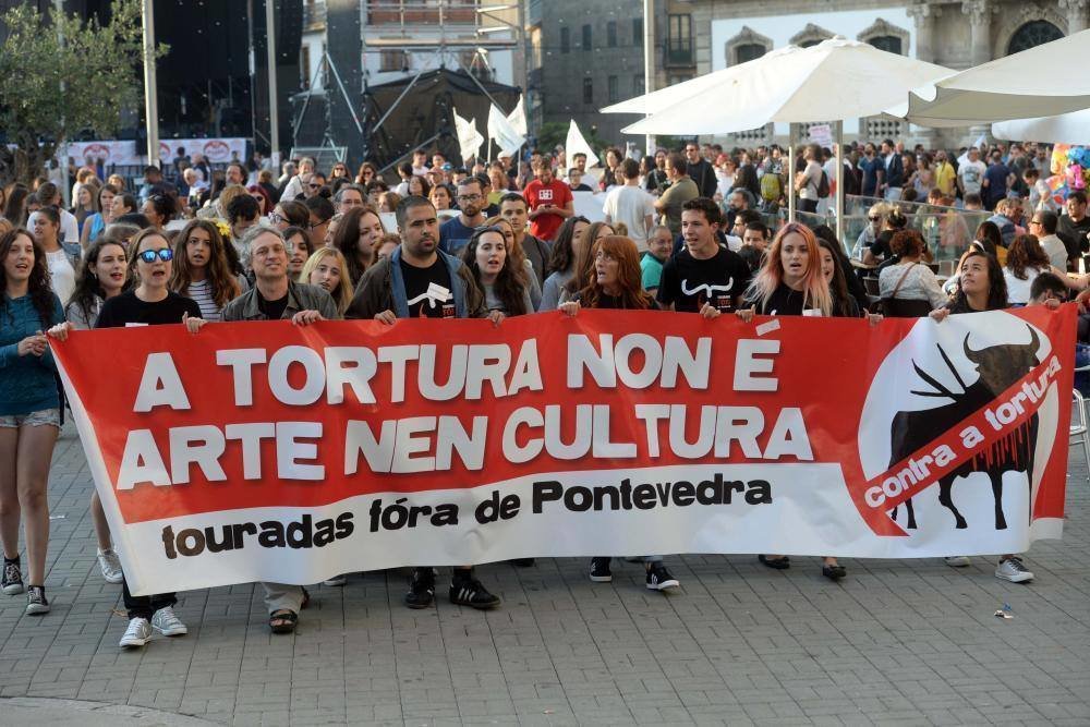Una manifestación contra las corridas de toros en Pontevedra.