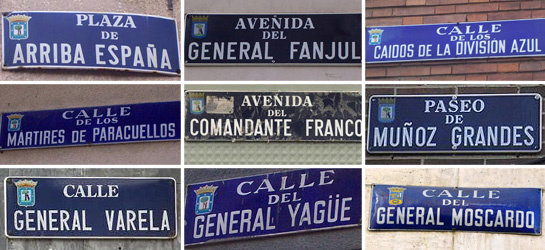 Calles 'franquistas' de Madrid