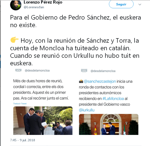 Tuits de La Moncloa