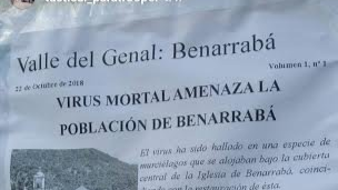 Cartel en el que se avisaba del &#34;virus mortal&#34; en Benarrabá.