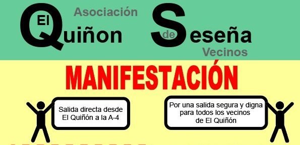 Cartel de la manifestación de la Asociación de Vecinos de El Quiñón.