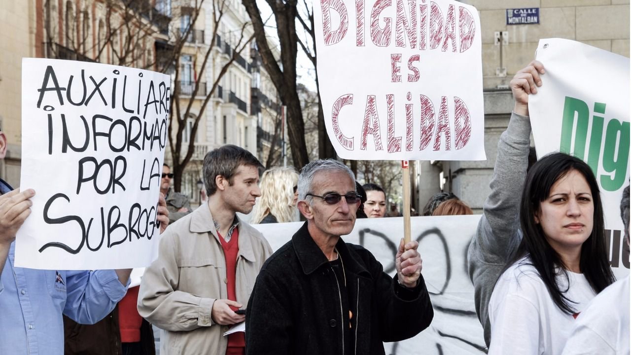 Imagen de una manifestación anterior de trabajadores municipales de Madrid, en 2017.