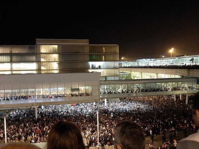 El Aeropuerto El Prat, Barcelona, durante la movilización de los CDR