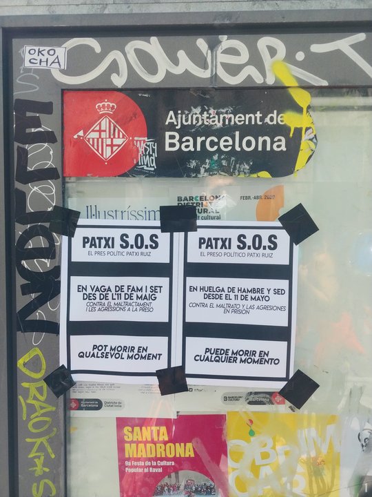 Cartel de Apoyo a Patxi Ruiz en Barcelona