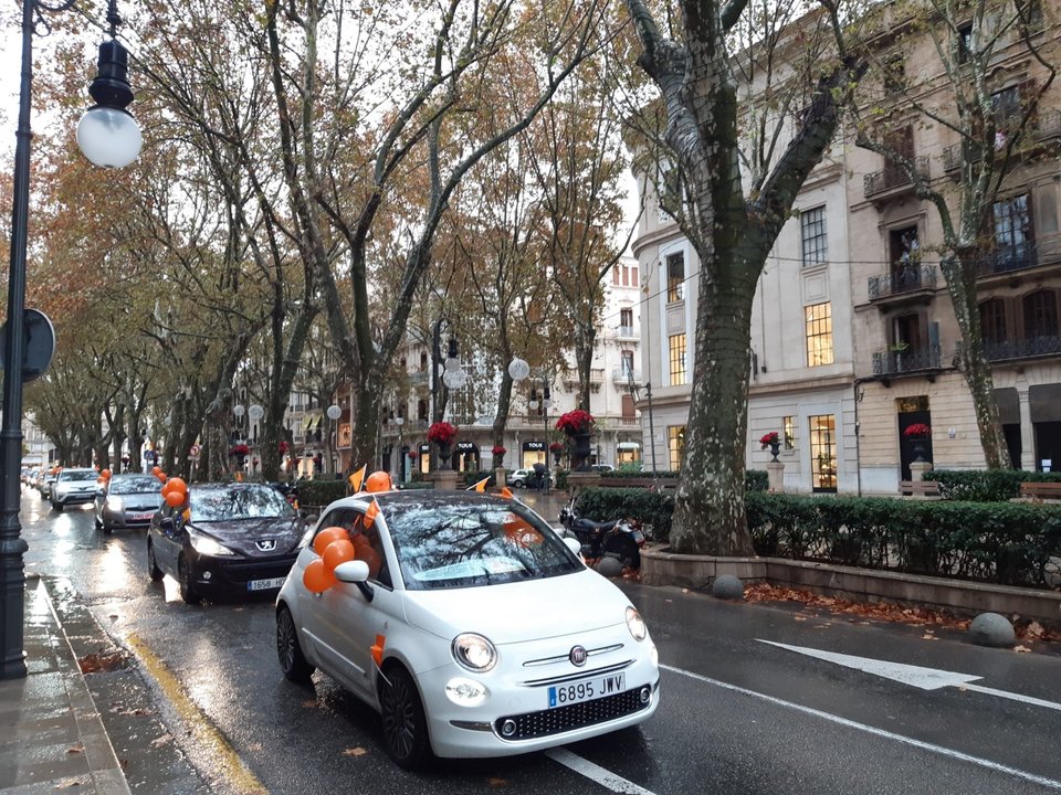 Unos 350 vehículos salen a las calles de Palma en protesta contra la Ley Celaá