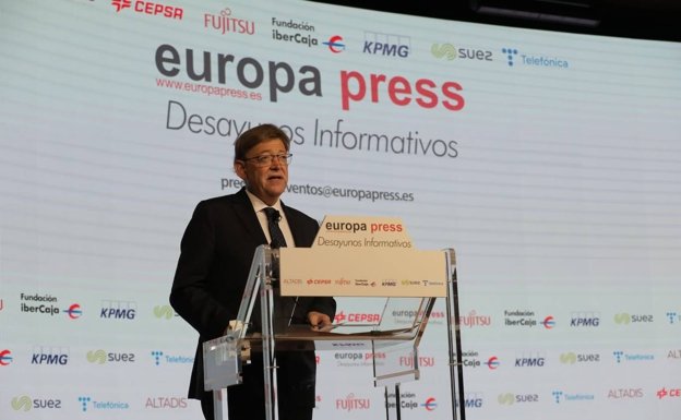 Ximo Puig, presidente de la Generalitat Valenciana, hoy en Madrid