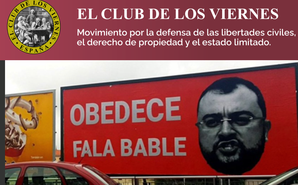 Pancarta del movimiento el club de los viernes.