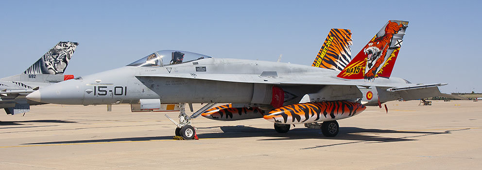 Un F-18 español, en una edición anterior del NATO Tiger Meet. 