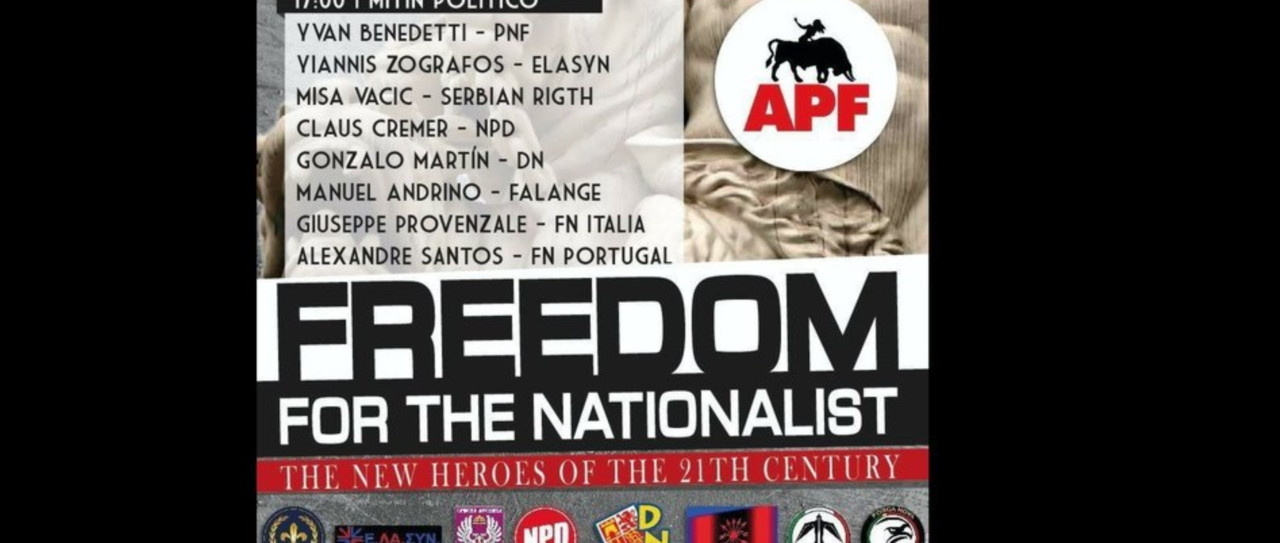 Cartel del encuentro de partidos neofascistas en Madrid.