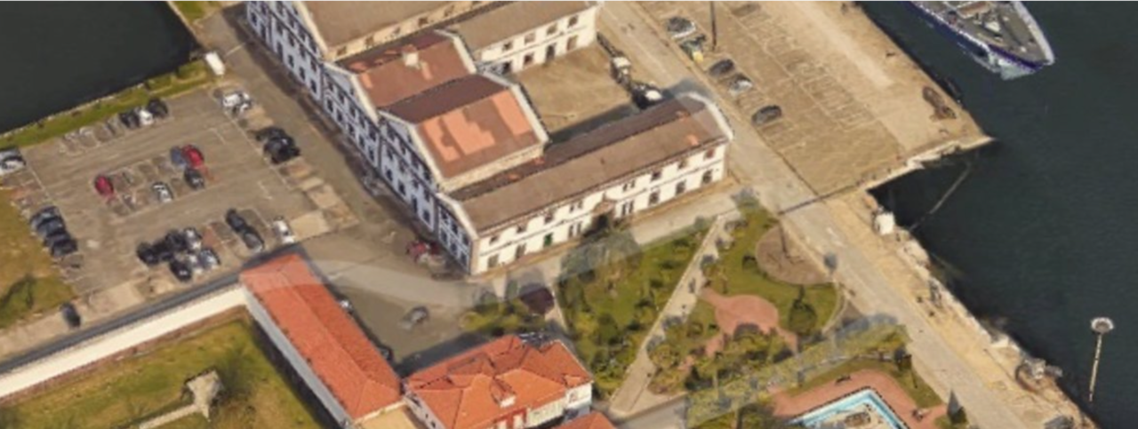 Vista aérea de la zona del Arsenal de Ferrol.