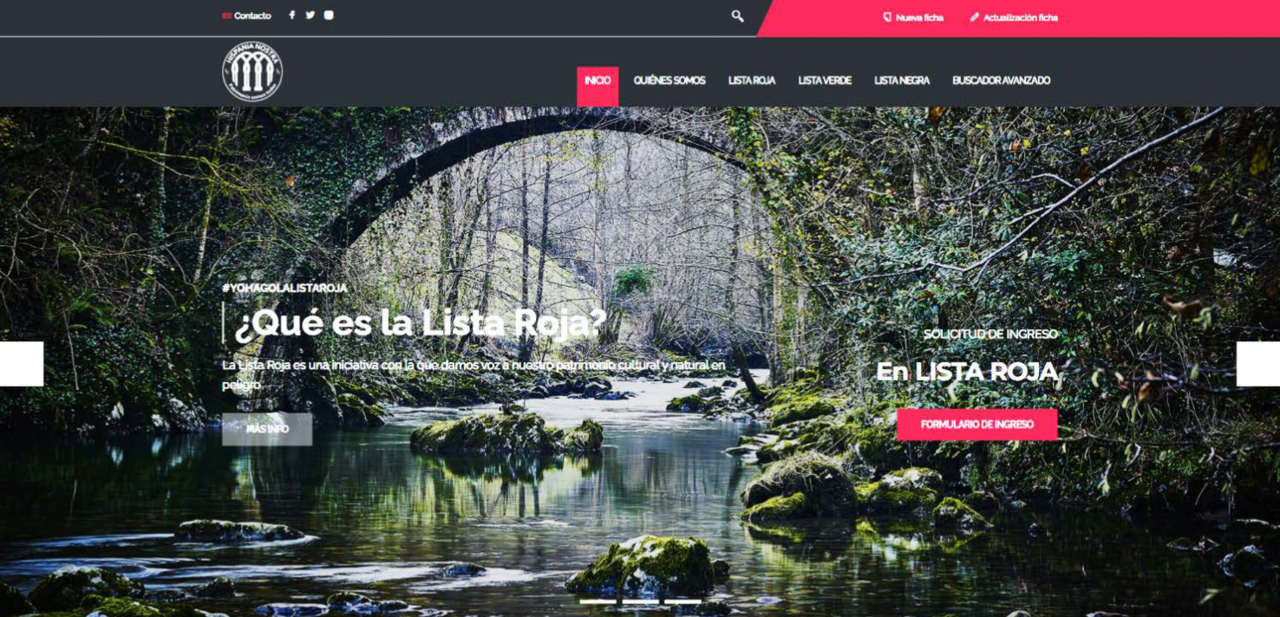 Nueva web de la lista roja de Hispania Nostra.
