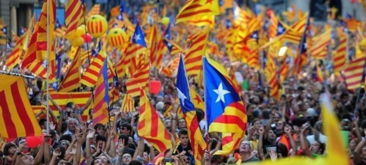 Manifestación independentista en Cataluña.