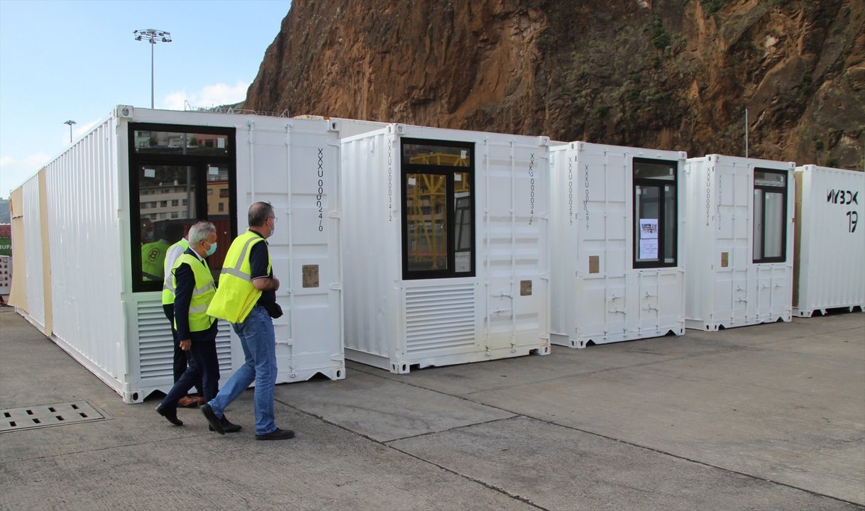 Llegan a La Palma las primeras viviendas modulares tipo contenedor.