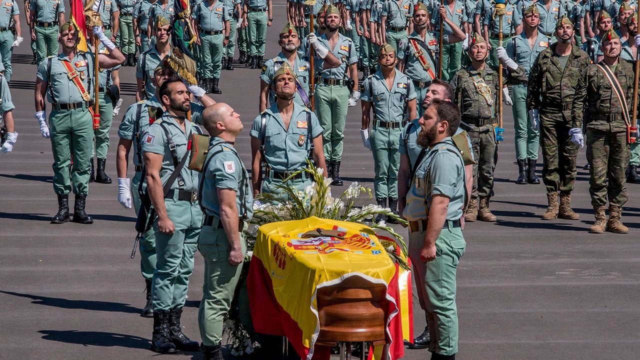Funeral por el caballero legionario fallecido de un disparo durante las maniobras en Alicante en una imagen de archivo. 