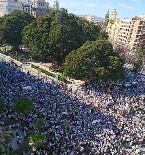 Manifestacion en Valencia por  la libertad de enseñanza
