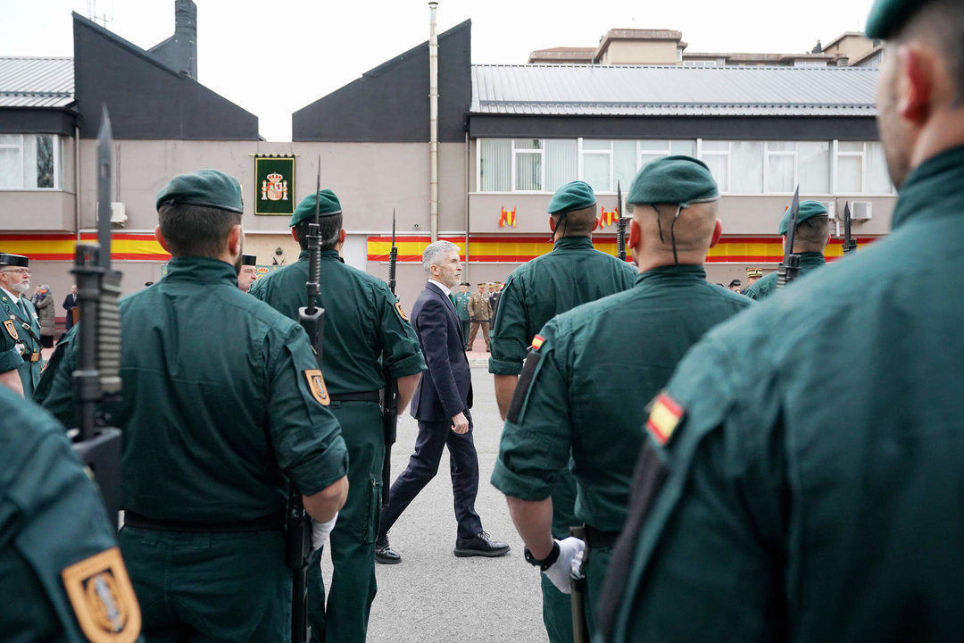 Fernando Grande-Marlaska, en la toma de posesión del jefe de Zona de la Guardia Civil en el País Vasco, en enero de 2023, en Vitoria (Foto- Iñaki Berasaluce : Europa Press). 
