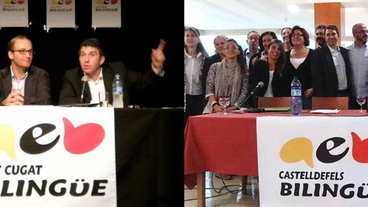 Presentación de la Asamblea por una Escuela Bilingüe en San Cugat del Vallés y en Casteldefels.