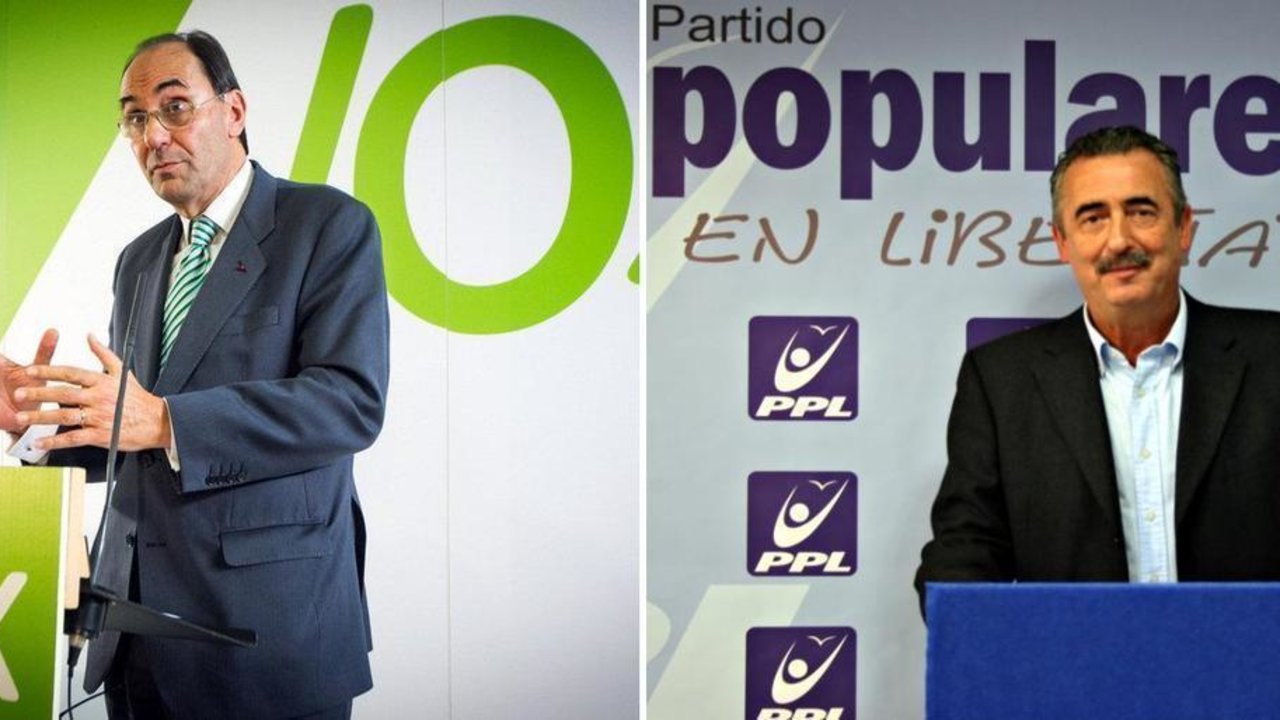 El presidente de Vox, Alejo Vidal-Quadras (izquierda); y el de Popular en Libertad, Ignacio Velázquez (derecha).