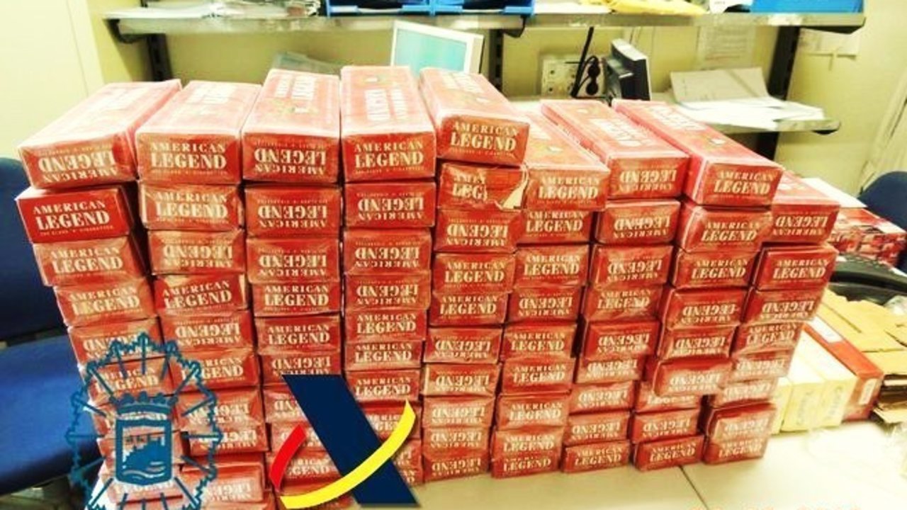 Tabaco de contrabando intervenido en Málaga por la Agencia Tributaria.