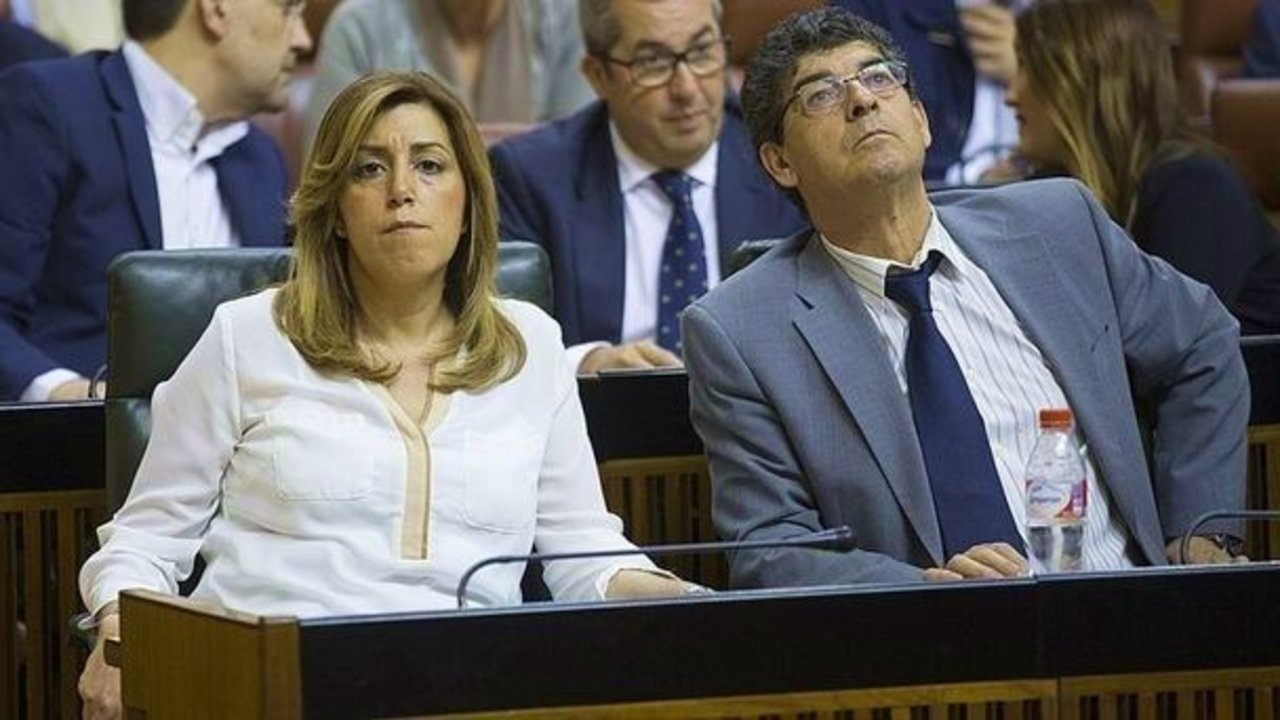 La presidenta de la Junta de Andalucía, Susana Díaz, y el vicepresidente, Diego Valderas.