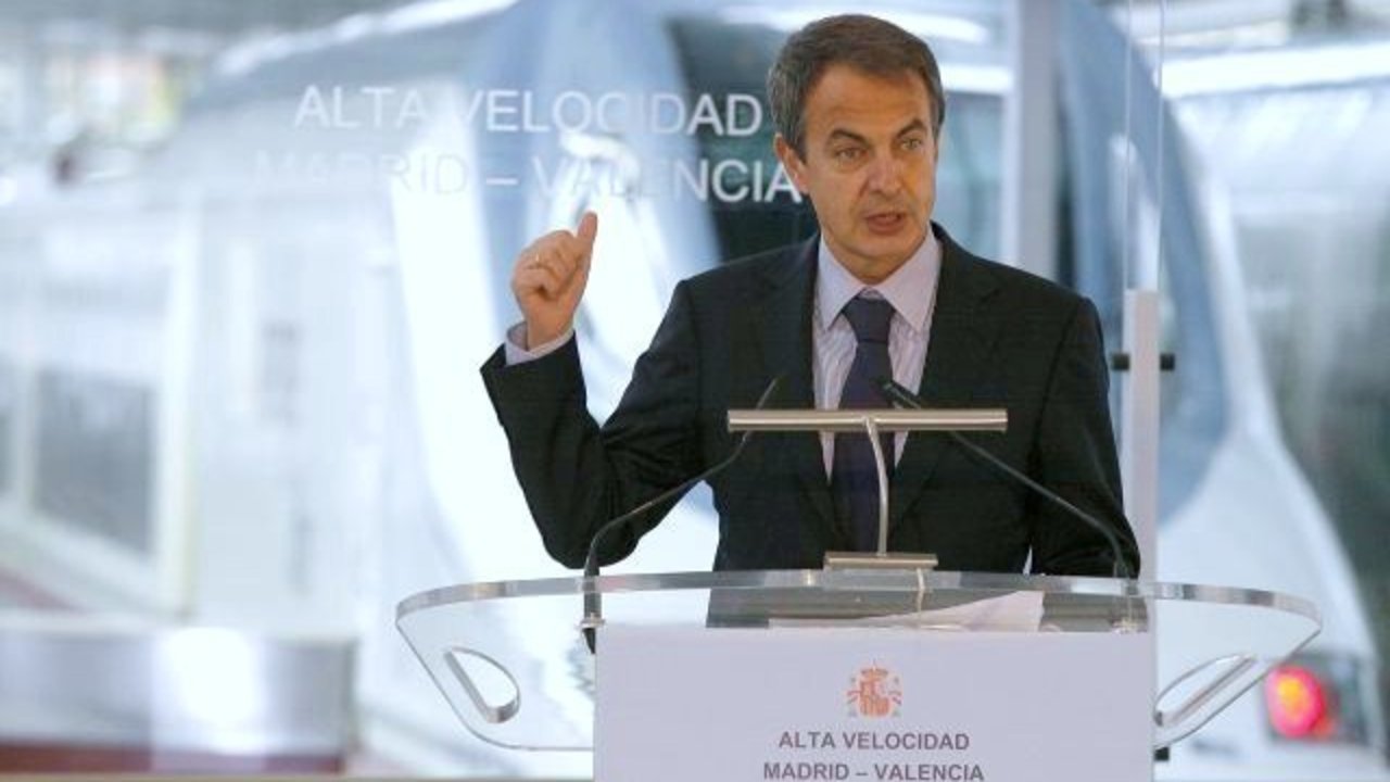 José Luis Rodríguez Zapatero, en un acto del AVE Madrid-Valencia.