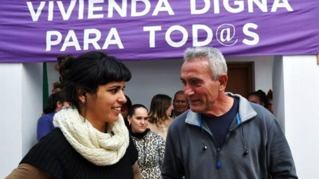 Teresa Rodríguez, de Podemos, y Diego Cañamero, de la CUT.
