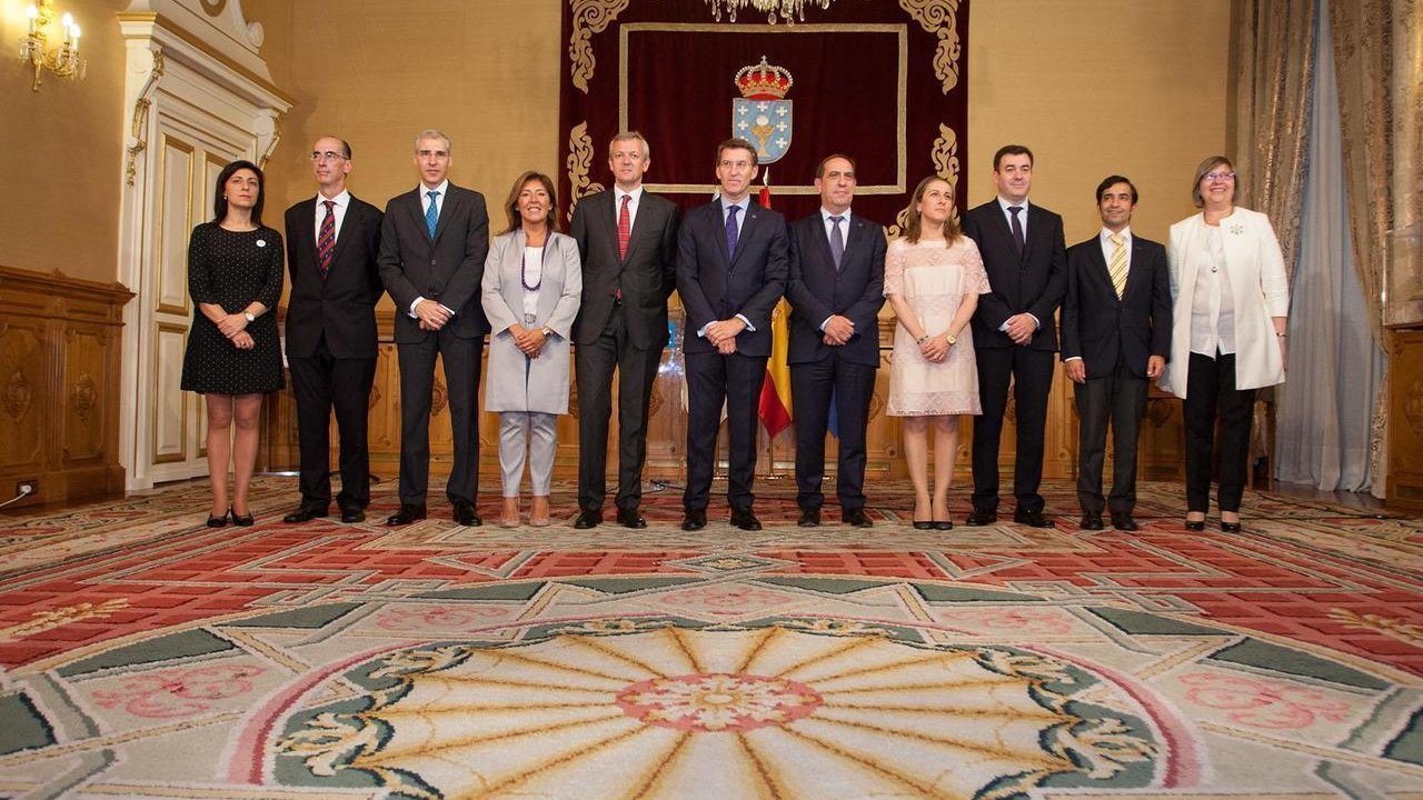 Nuevos consejeros del gobierno de Galicia con Alberto Núñez Feijóo