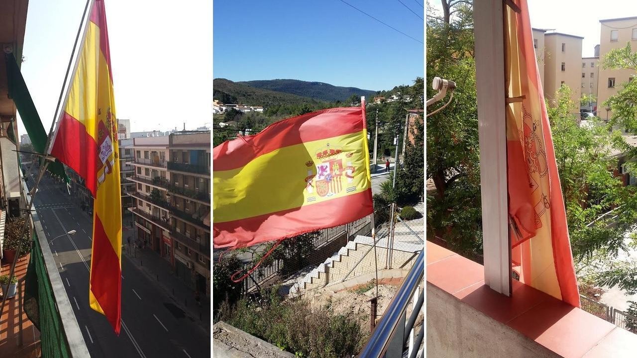 Banderas de España participantes en el concurso de Legión Urbana de Barcelona.