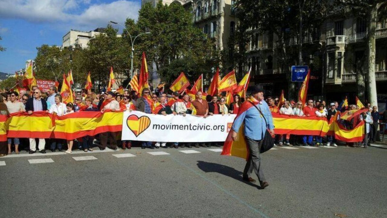 Manifestación por la unidad de España en Barcelona.