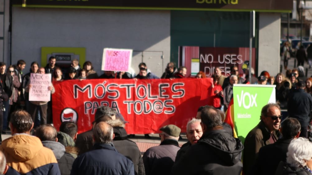 Imagen de la manifestación de  ‘Móstoles para Todas’ contra VOX.