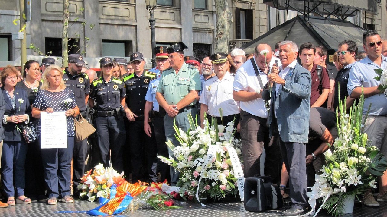 Homenaje a las víctimas de los atentados de Barcelona y Cambrils, en 2018