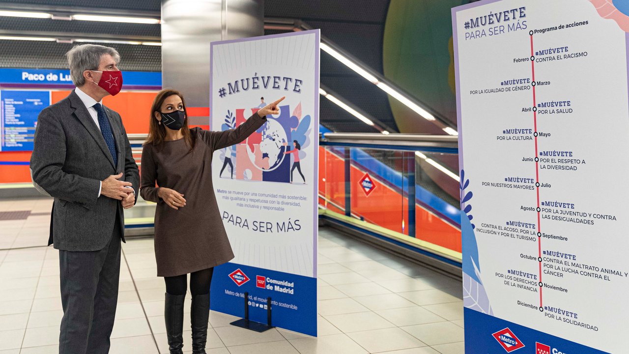 Ángel Garrido presenta la campaña #muévete del Metro de Madrid. Foto: Comunidad de Madrid.